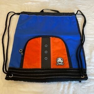 FREE w/purchase Crocs cinch bag athletic back pack orange blue draw string